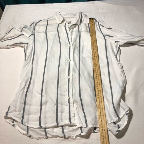 Grayson by Frank & Eileen the hero womens blouse white with blue stripe sz 1 - Picture 4 of 8